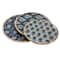 Hello Honey® Blue Floral Enameled Round Mango Wood Tray Set